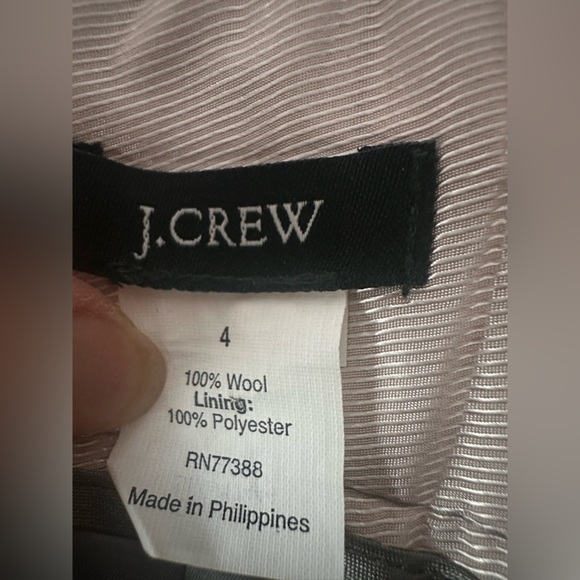 J. Crew Gray Wool Pencil Lined Plain Skirt Size 4 - Picture 5 of 6